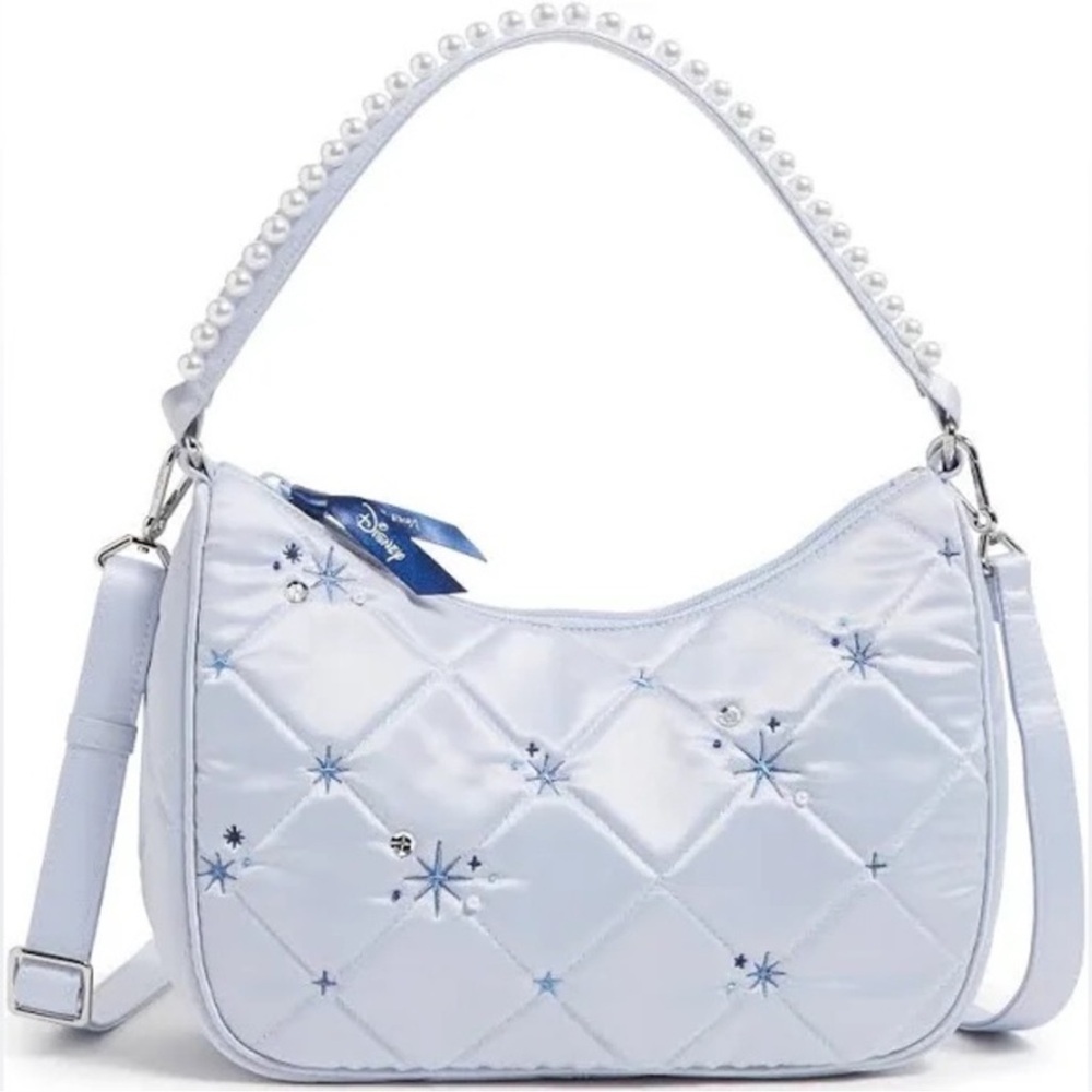 2 in 1 Cinderella X Vera Bradley Frannie Crossbody Bag Pearl Strap - Picture 3 of 13
